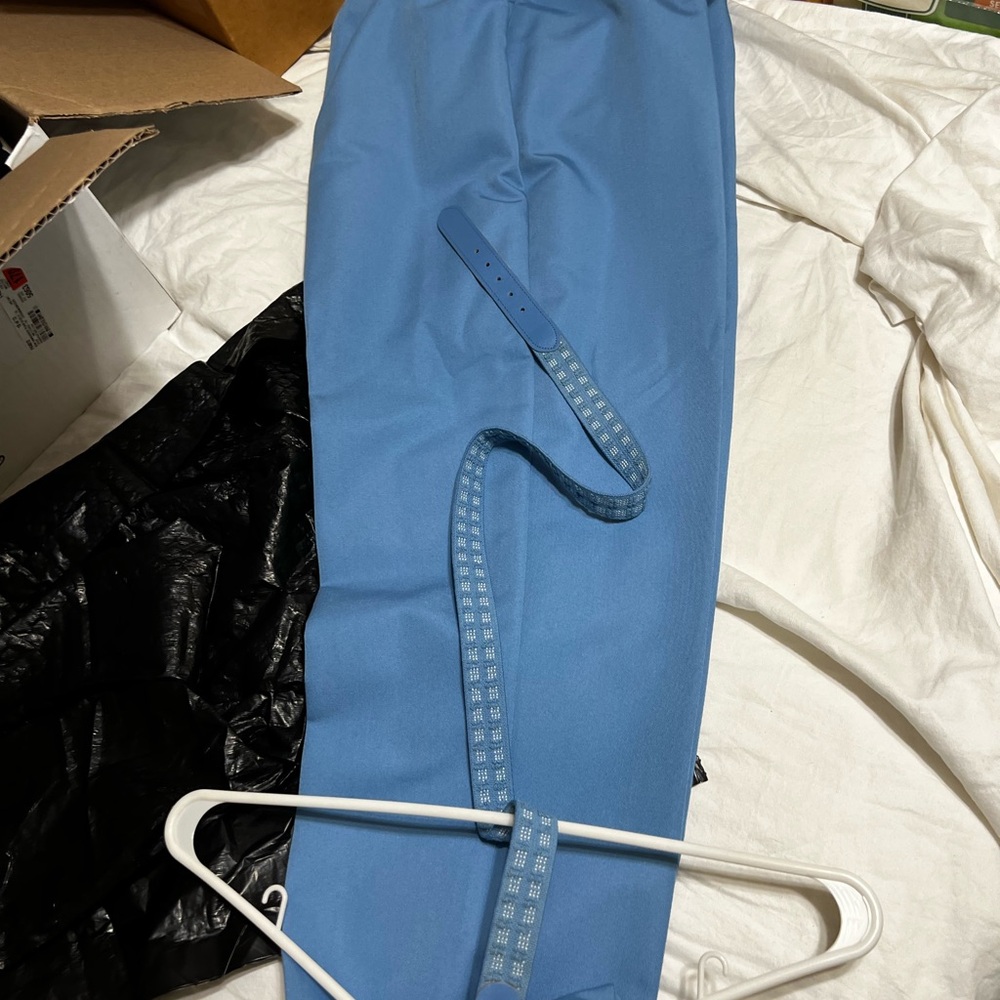 Blue Scrub Pants with Belt by Jaanuu